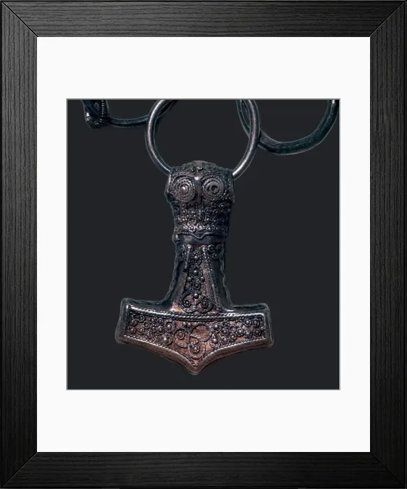 Framed Print : Viking Thors Hammer pendant, 10th century Framed Print : Viking Thors Hammer pendant, 10th century