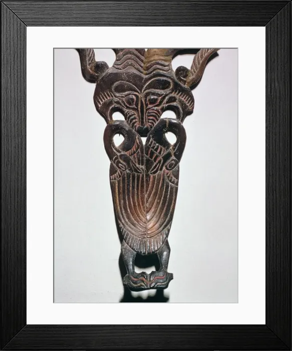 Framed Print : Bridle decoration representing a horned tiger and two swans, 5th century BC Framed Print : Bridle decoration representing a horned tiger and two swans, 5th century BC