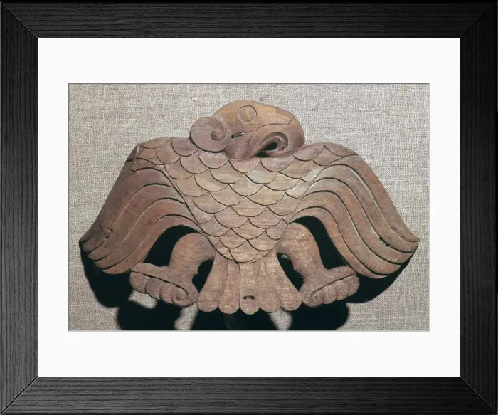 Framed Print : Scythian cedar wood saddle ornament, 5th century BC Framed Print : Scythian cedar wood saddle ornament, 5th century BC