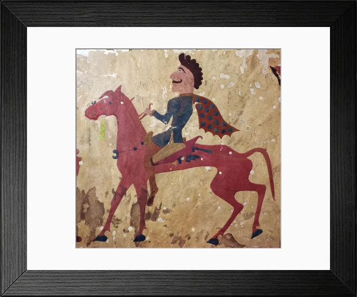 Framed Print : Detail of a horseman from felt Scythian wall-hanging Framed Print : Detail of a horseman from felt Scythian wall-hanging