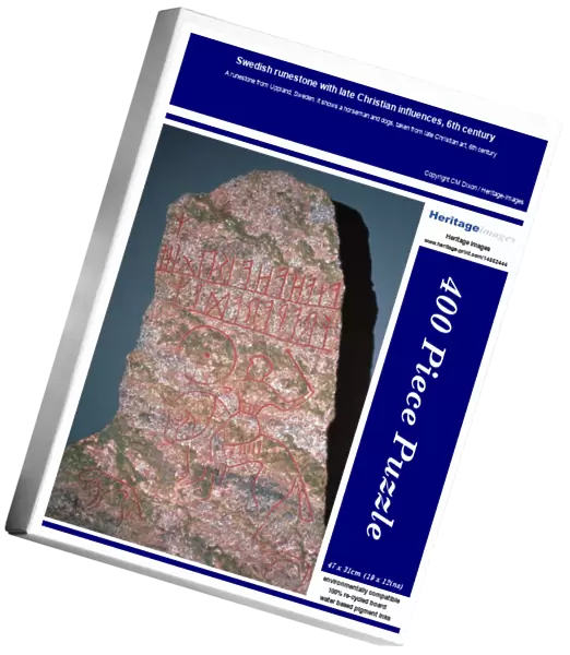 Swedish runestone with late Christian influences, 6th century