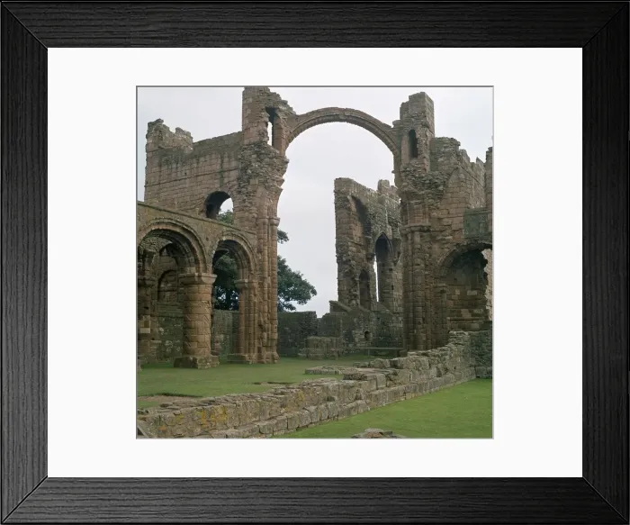 Framed Print : View of Lindisfarne priory, 7th century Framed Print : View of Lindisfarne priory, 7th century