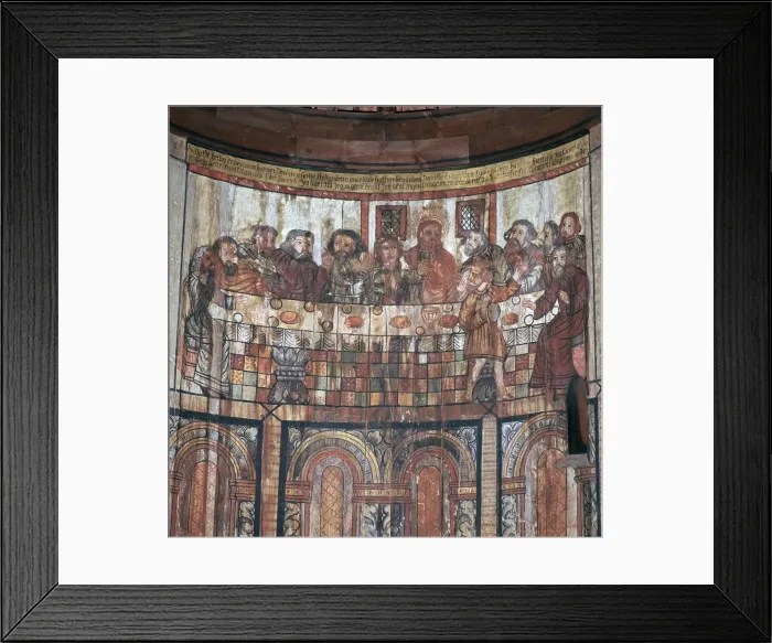 Framed Print : Norwegian painting of the last supper, 13th century Framed Print : Norwegian painting of the last supper, 13th century