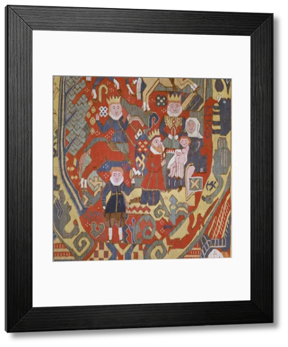 Framed Print : Norwegian tapestry detail of the Journey of the Magi, 18th century Framed Print : Norwegian tapestry detail of the Journey of the Magi, 18th century