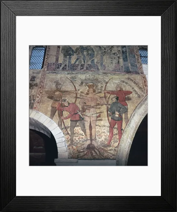 Framed Print : Image of the martyrdom of St Edmund, 9th century Framed Print : Image of the martyrdom of St Edmund, 9th century