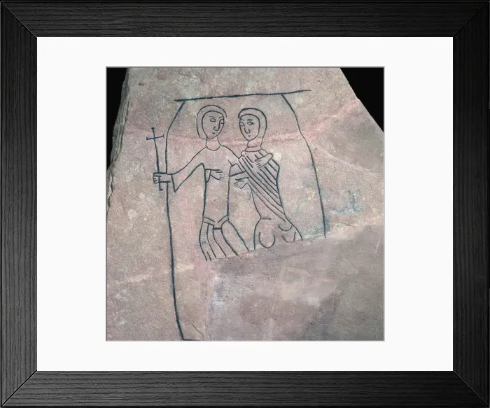 Framed Print : Carved stone with Christian motif Framed Print : Carved stone with Christian motif