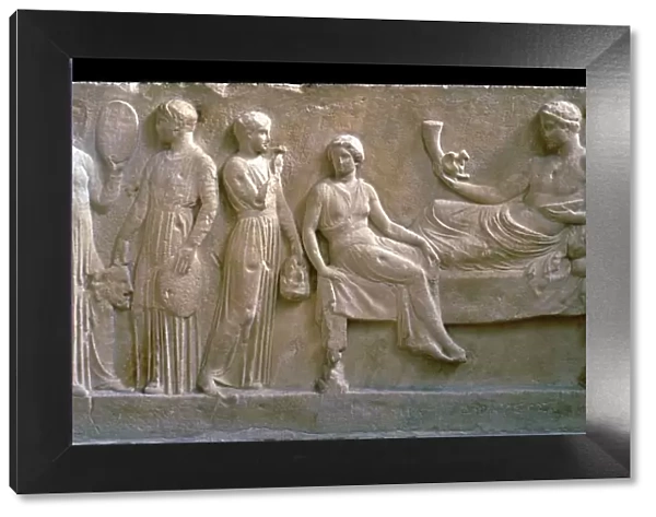 Greek votive relief of actors