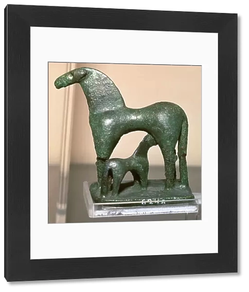 Greek bronze horse and foal, 9th century BC