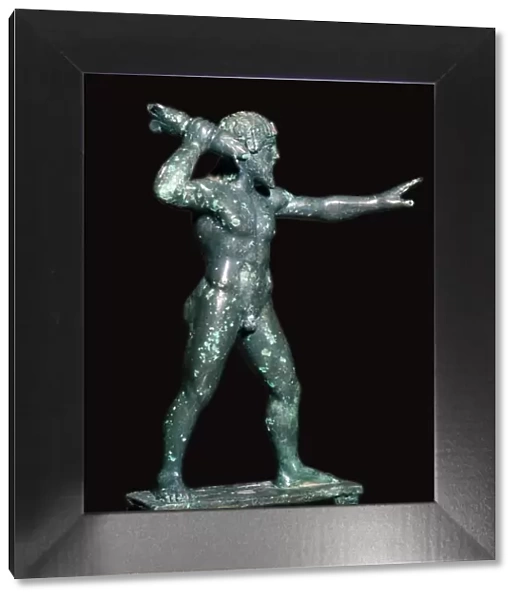 Greek bronze of Zeus with a thunderbolt