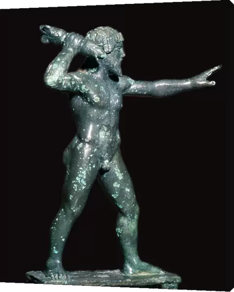 Greek bronze of Zeus with a thunderbolt