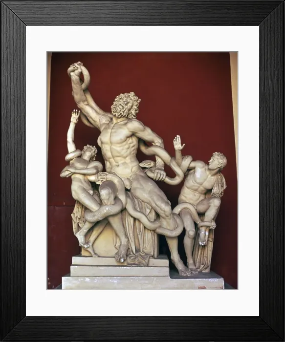 Framed Print : Laocoon group sculpture of men being devorued by serpents, 1st century BC. Artist: Pliny the Elder Framed Print : Laocoon group sculpture of men being devorued by serpents, 1st century BC. Artist: Pliny the Elder