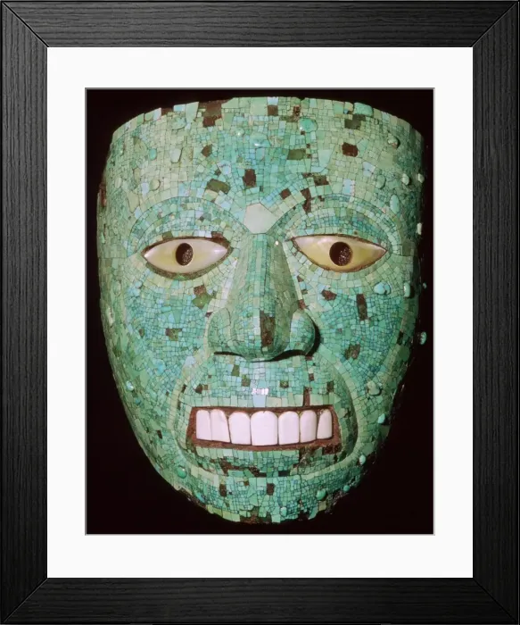 Framed Print : Mask representing a god, Aztec  /  Mixtec, Mexico, early 16th century