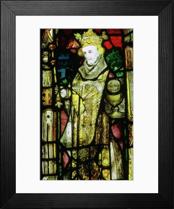 Framed Print : Stained glass image of Edward the Confessor
