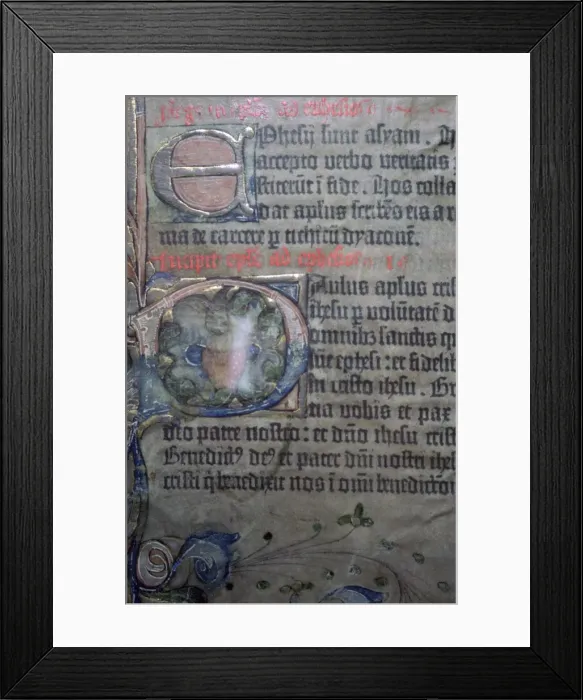 Framed Print : Detail from the fifteenth century Gutenburg Bible, of the opening of Ephesians. Artist: Johannes Gutenburg Framed Print : Detail from the fifteenth century Gutenburg Bible, of the opening of Ephesians. Artist: Johannes Gutenburg