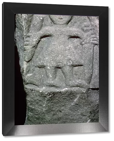 Fragment of a cross depicting a Viking Warrior, Weston Church, North Yorkshire