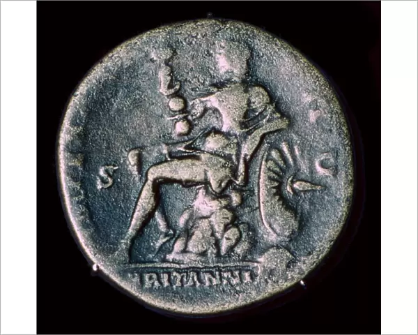 Depiction of Britannia on a Roman coin
