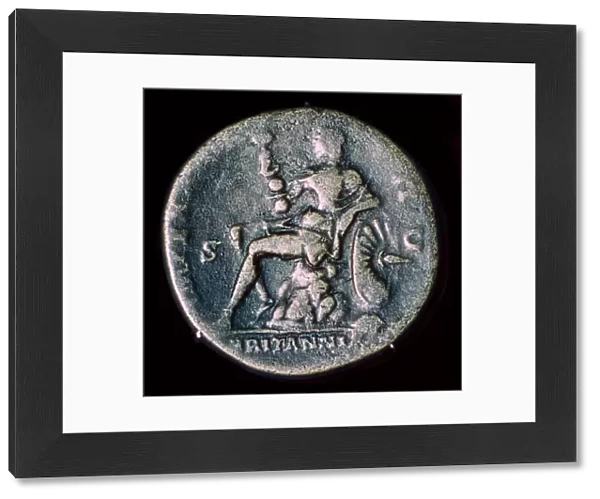 Depiction of Britannia on a Roman coin