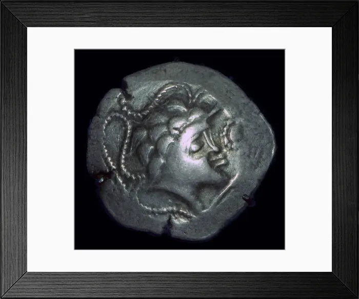 Framed Print : Gold stater of the / issued by Namnetes, 2nd century Framed Print : Gold stater of the / issued by Namnetes, 2nd century