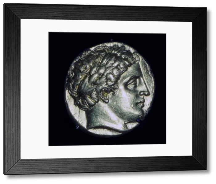 Framed Print : Gold coin of Phillip II of Macedonia, 4th century BC Framed Print : Gold coin of Phillip II of Macedonia, 4th century BC