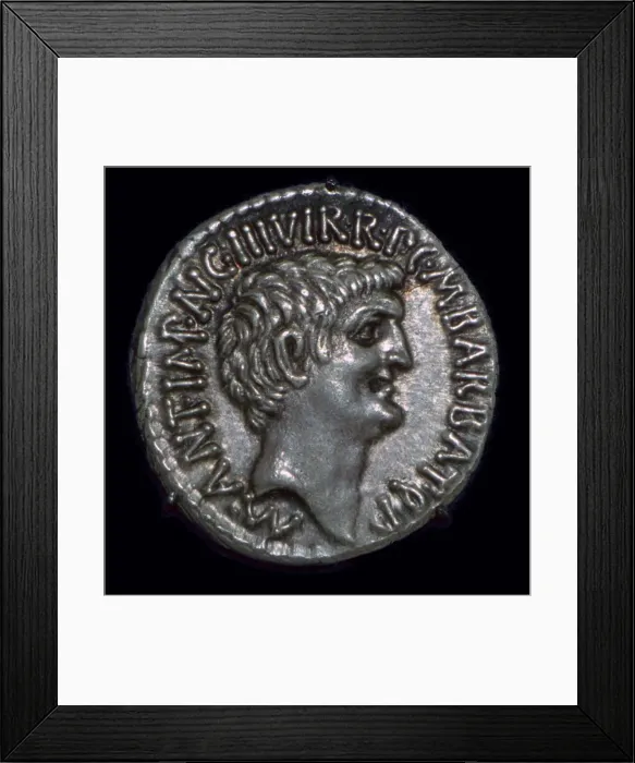 Framed Print : Denarius of Mark Antony, 1st century BC Framed Print : Denarius of Mark Antony, 1st century BC