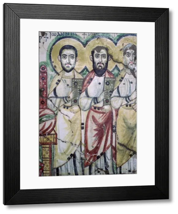 Framed Print : Detail of a coptic wall painting showing two apostles, 6th Century Framed Print : Detail of a coptic wall painting showing two apostles, 6th Century