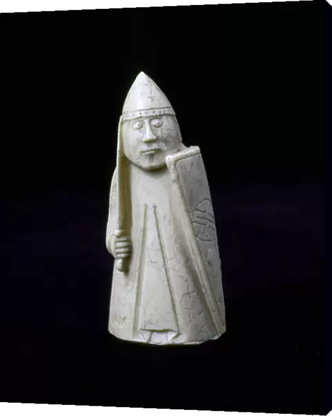 A Warder - The Lewis Chessmen, (Norwegian?), c1150-c1200