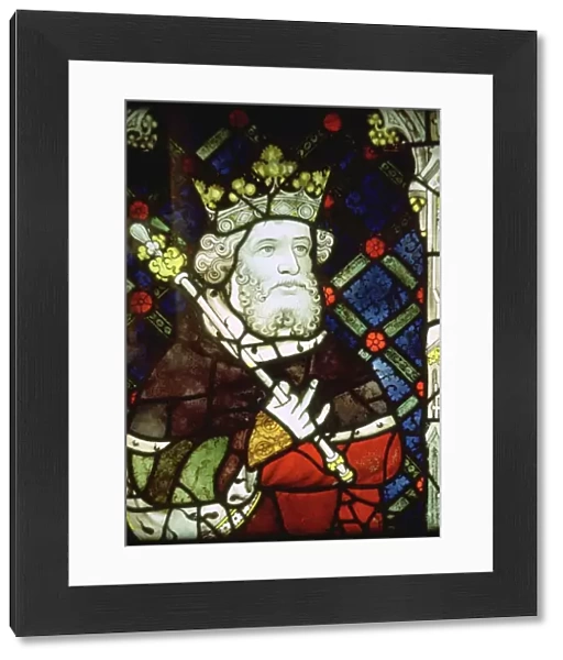 Stained thirteenth century glass image of King Cnut (985  /  95-1035)