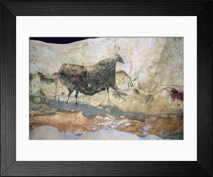 Framed Print : La Scaux cave painting of Aurochs