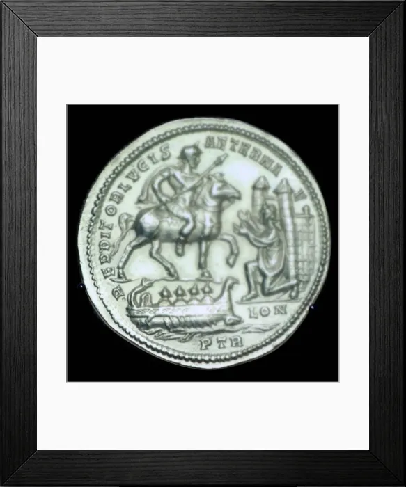 Framed Print : Gold medallion of Constantius I, 3rd century Framed Print : Gold medallion of Constantius I, 3rd century