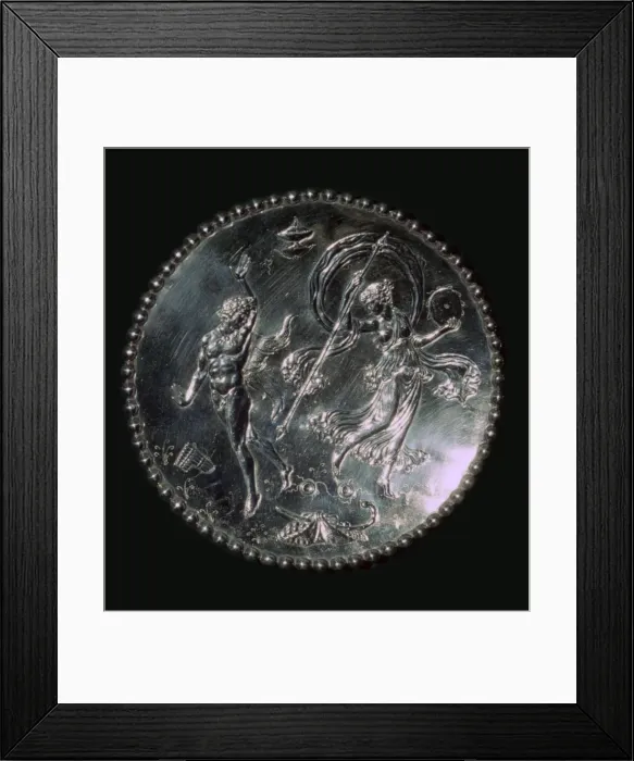 Framed Print : Silver platter from the Mildenhall treasure, Roman Britain, 4th century Framed Print : Silver platter from the Mildenhall treasure, Roman Britain, 4th century