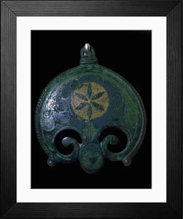 Framed Print : Romano-British copper alloy and enamel plate brooch, 2nd-3rd century Framed Print : Romano-British copper alloy and enamel plate brooch, 2nd-3rd century