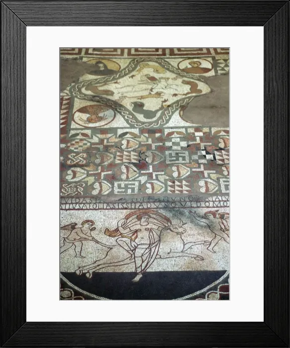 Framed Print : Lullingstone Roman villa floor mosaic, 2nd century Framed Print : Lullingstone Roman villa floor mosaic, 2nd century