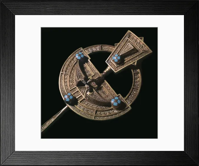 Framed Print : Celtic gilt-silver brooch, 8th century Framed Print : Celtic gilt-silver brooch, 8th century