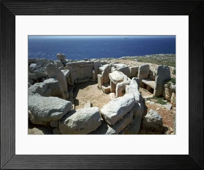 Framed Print : Copper Age temple at Mnajdra in Malta Framed Print : Copper Age temple at Mnajdra in Malta