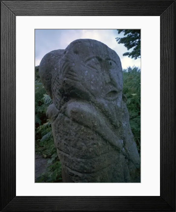 Framed Print : Two headed pagan Celtic figure, 5th century Framed Print : Two headed pagan Celtic figure, 5th century