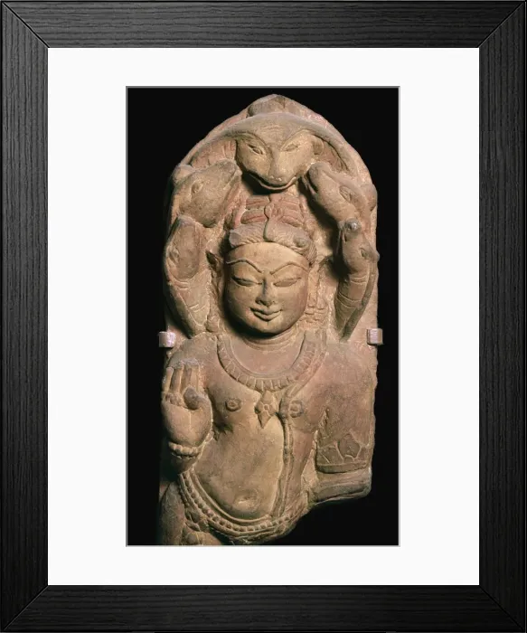 Framed Print : Naga, a snake divinity with heads of a five-headed serpent, 1oth century Framed Print : Naga, a snake divinity with heads of a five-headed serpent, 1oth century