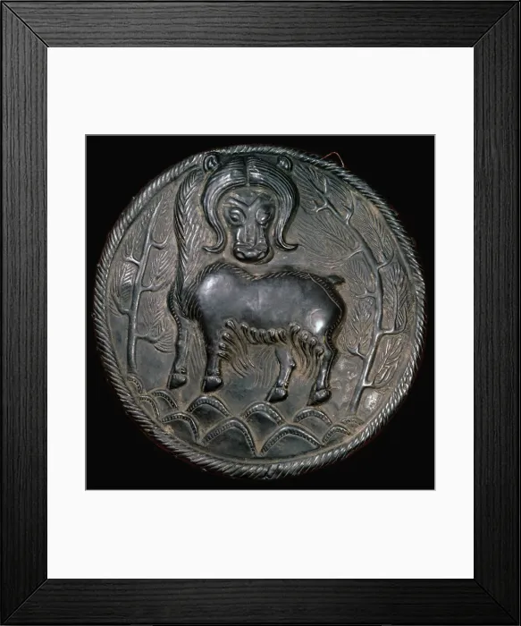 Framed Print : Hunnic silver plaque of a yak, 1st century Framed Print : Hunnic silver plaque of a yak, 1st century