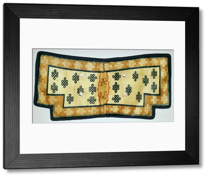 Framed Print : Mongolian saddle-rug with an endless knot design, 15th century Framed Print : Mongolian saddle-rug with an endless knot design, 15th century
