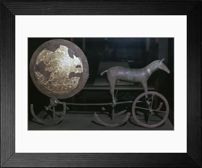 Framed Print : Early bronze age sun-chariot from Trundholm Bog Framed Print : Early bronze age sun-chariot from Trundholm Bog