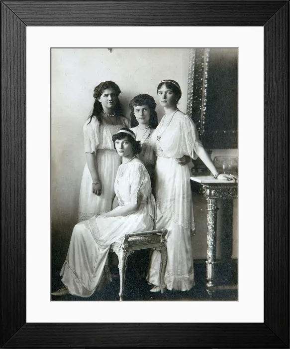 Framed Print : The four daughters of Tsar Nicholas II of Russia, 1910s. Artist: K von Hahn Framed Print : The four daughters of Tsar Nicholas II of Russia, 1910s. Artist: K von Hahn