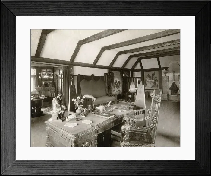 Framed Print : The study of Russian author Leonid Andreyev, early 20th century. Artist: Karl Karlovich Bulla Framed Print : The study of Russian author Leonid Andreyev, early 20th century. Artist: Karl Karlovich Bulla