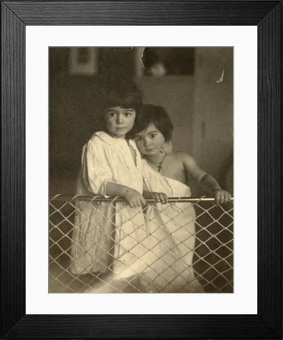 Framed Print : Portrait of two children, late 19th or early 20th century. Artist: Leonid Andreyev Framed Print : Portrait of two children, late 19th or early 20th century. Artist: Leonid Andreyev
