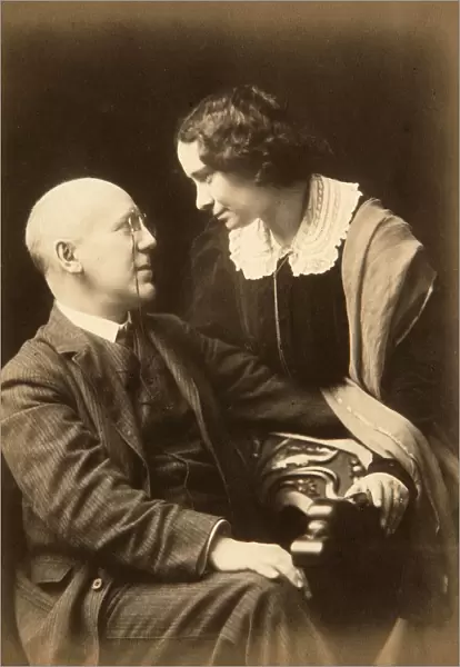 Fyodor Sologub, Russian poet, with his wife Anastasia, early 20th century. Artist: Mikhail Leshchinsky