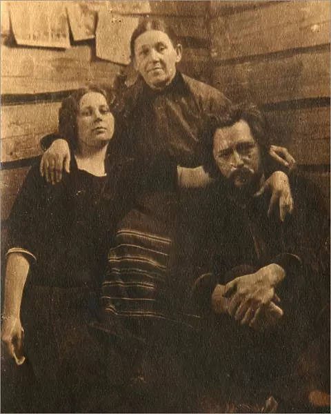 Russian author Leonid Andreyev with his mother and sister, early 20th century