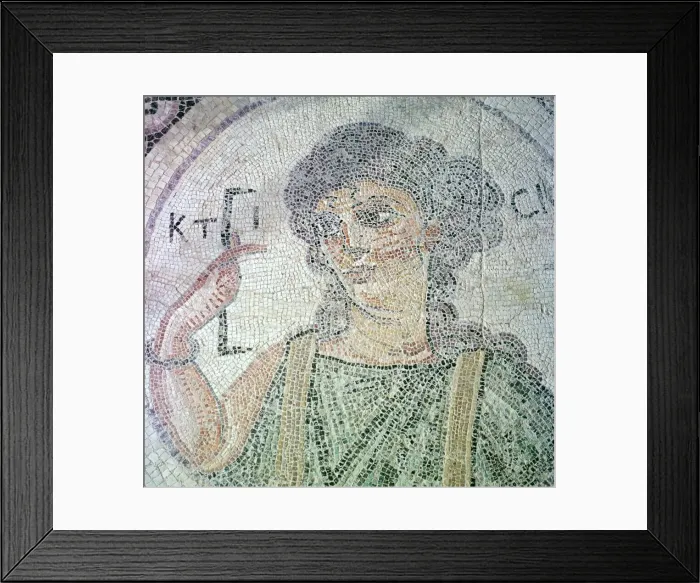 Framed Print : Roman mosaic from Curium of Creation Framed Print : Roman mosaic from Curium of Creation