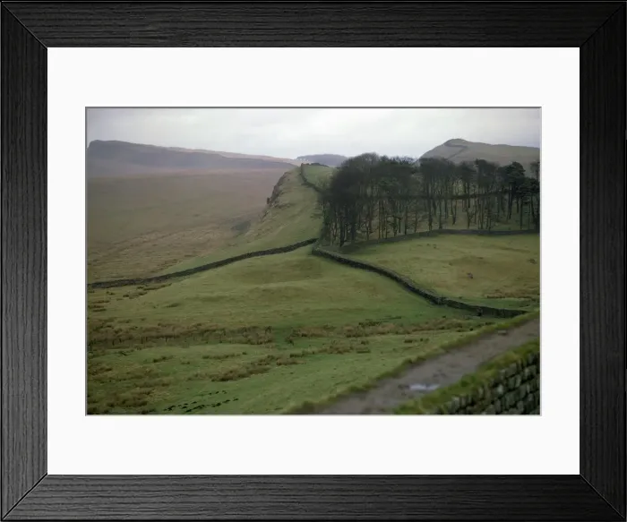 Framed Print : Hadrians Wall from Housesteads Fort in Northumberland, 2nd century Framed Print : Hadrians Wall from Housesteads Fort in Northumberland, 2nd century