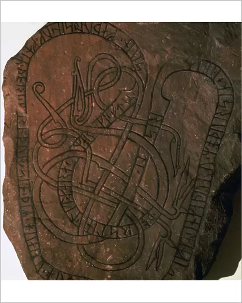 Viking runes on a gravestone