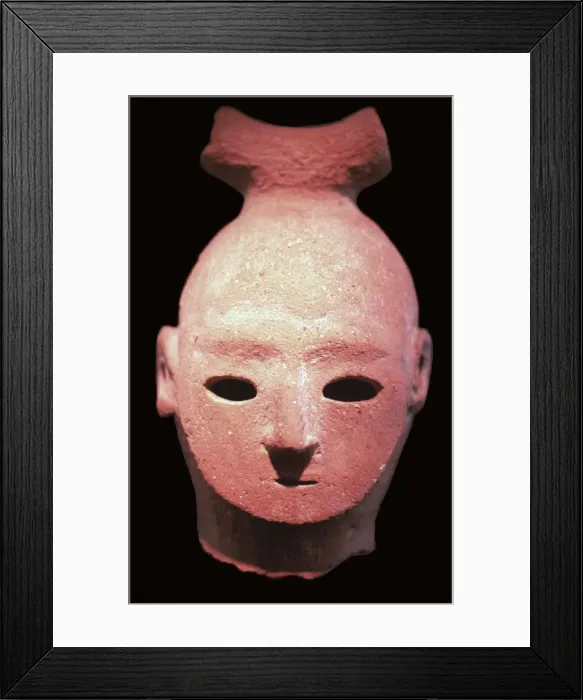 Framed Print : Head of a Haniwa tomb figure, 6th century Framed Print : Head of a Haniwa tomb figure, 6th century