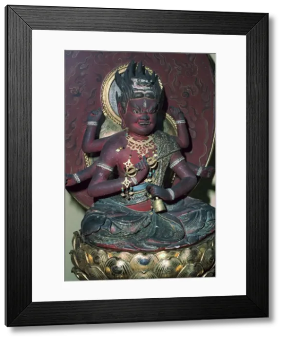 Framed Print : Japanese figure of the Adibuddha Aizen-Myo-O Framed Print : Japanese figure of the Adibuddha Aizen-Myo-O