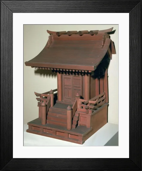 Framed Print : Wooden model of the main Shinto shrine at Ise Framed Print : Wooden model of the main Shinto shrine at Ise
